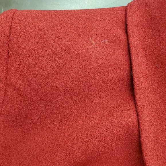 * Albert Nipon Red Wool Dress Blazer ? Size 10 gold buttons Trim front Jacket - Picture 5 of 7